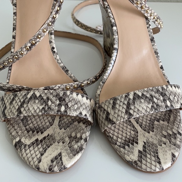 JLO Bannah Snakeskin Wedge Wrap Ankle Sandals - Picture 7 of 11